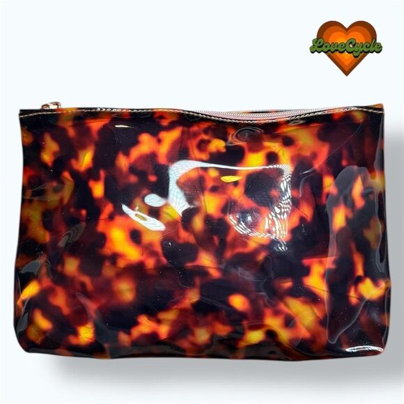 Women's Makeup Bag Bundle : Bronze Chevron & Tortoiseshell Gloss Clutch - Picture 3 of 8